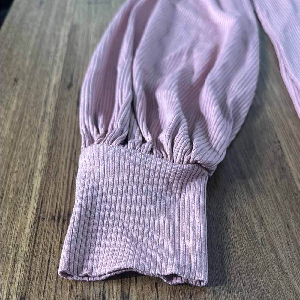 Pink Ribbed Long Sleeve Dress - Picture 4 of 4